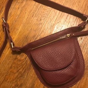 Leather Burgundy Waist bag/Fanny Pack